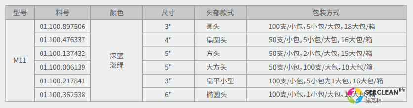 M11⽆尘布清洁棒规格